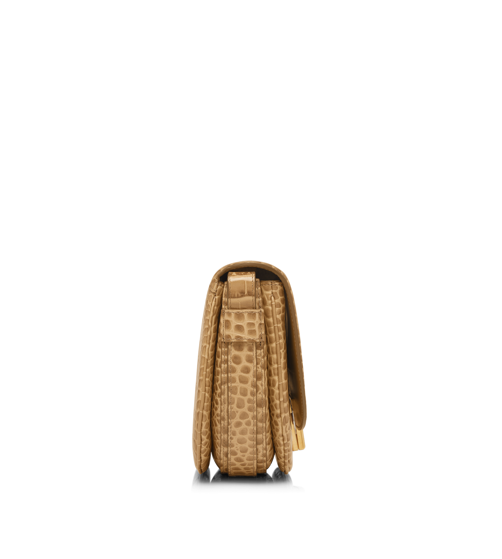 SHINY STAMPED CROCODILE LEATHER WALLIS CROSSBODY BAG
