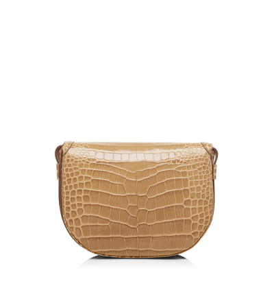 SHINY STAMPED CROCODILE LEATHER WALLIS CROSSBODY BAG image number 2