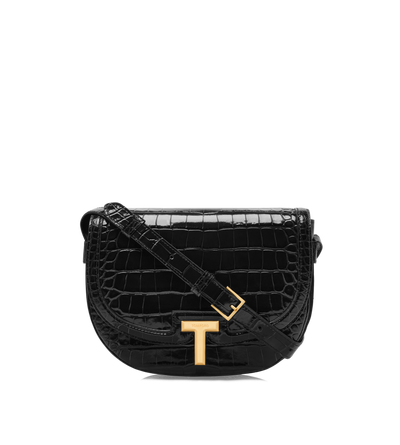 SHINY STAMPED CROCODILE LEATHER WALLIS CROSSBODY BAG image number 0