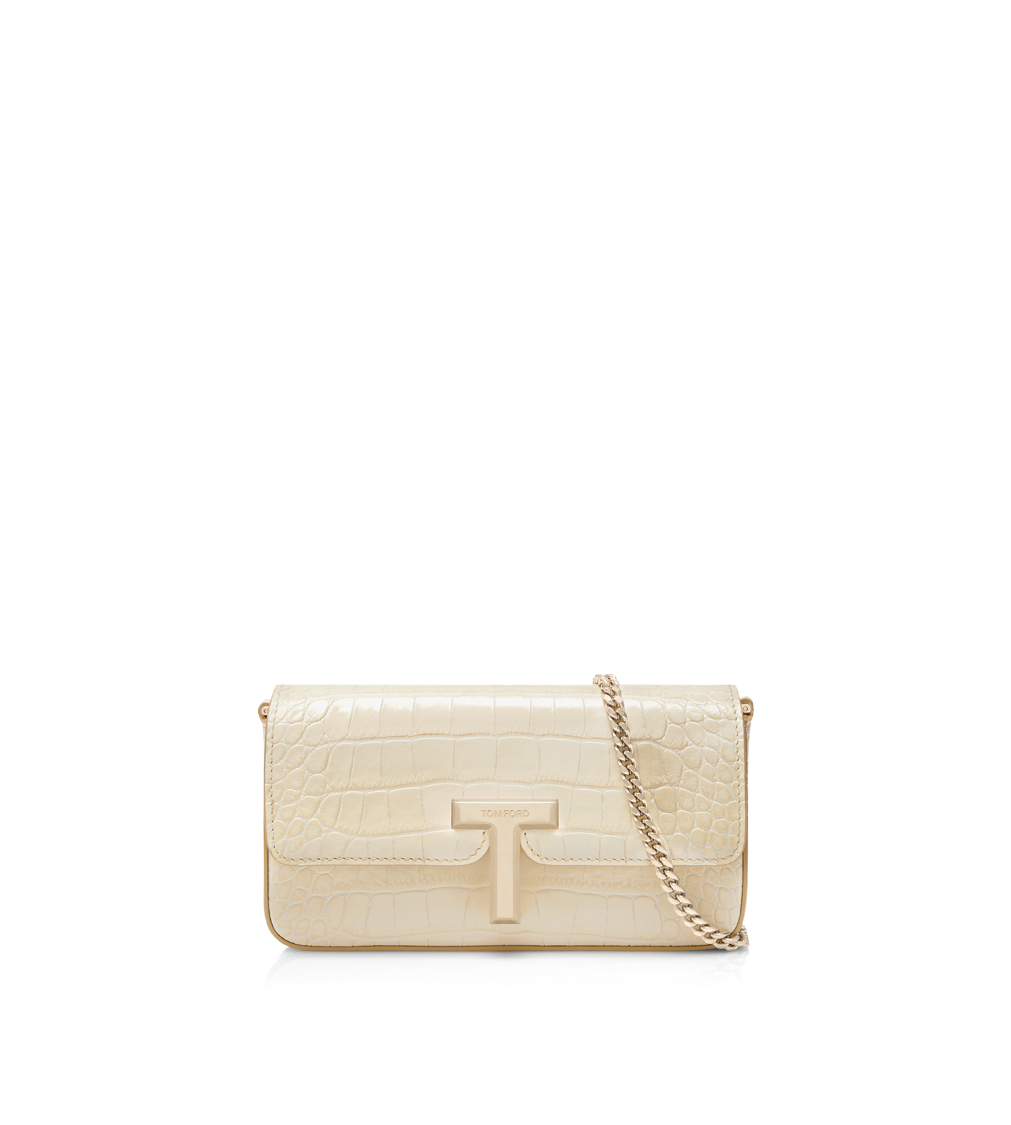 SHINY STAMPED CROCODILE LEATHER WALLIS MINI BAG