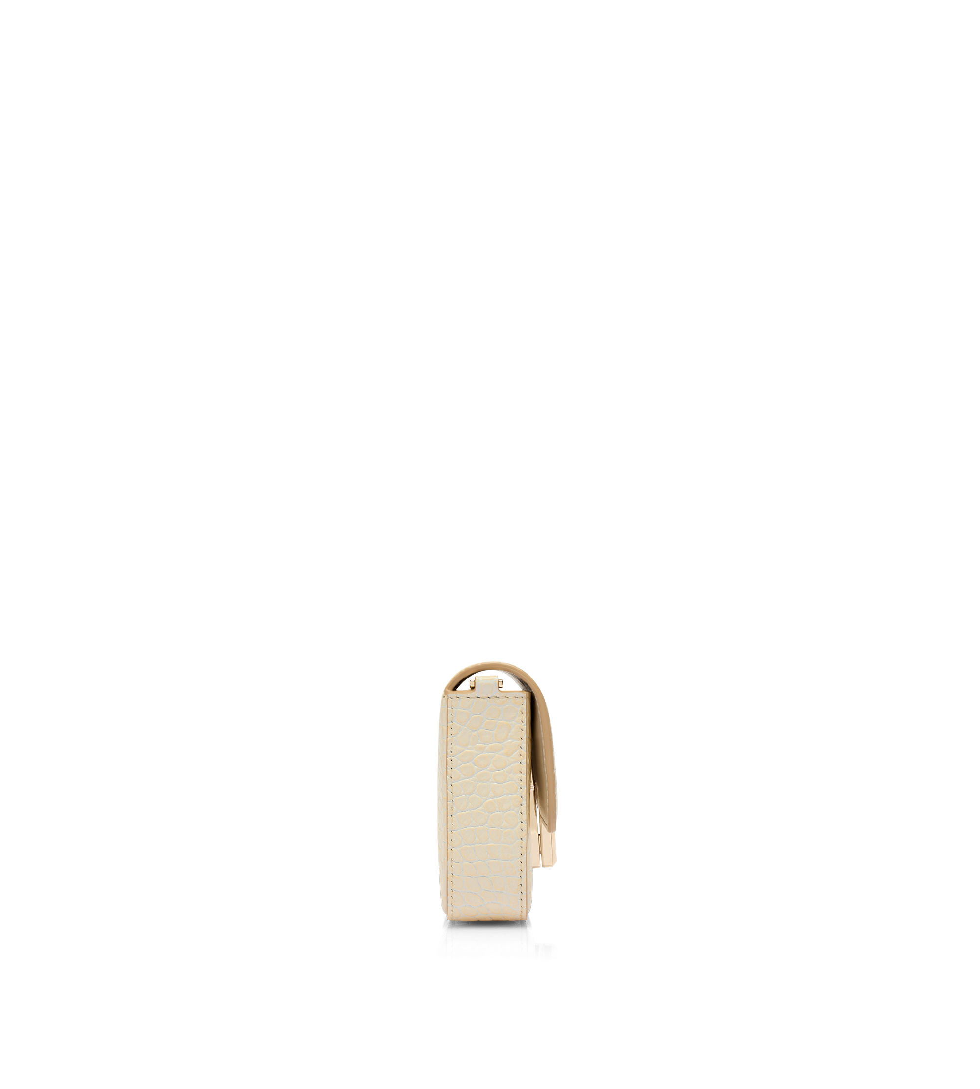 SHINY STAMPED CROCODILE LEATHER WALLIS MINI BAG