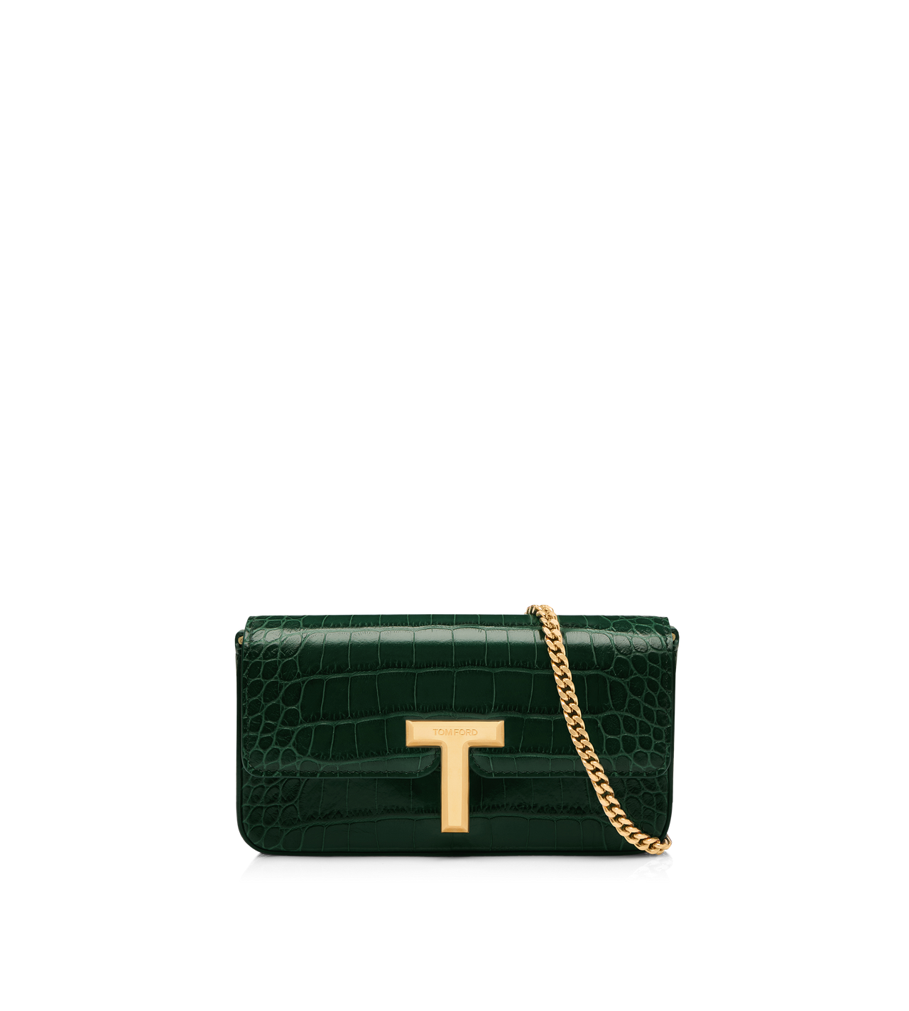 SHINY STAMPED CROCODILE LEATHER WALLIS MINI BAG image number 0
