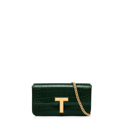 SHINY STAMPED CROCODILE LEATHER WALLIS MINI BAG image number 0
