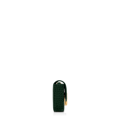 SHINY STAMPED CROCODILE LEATHER WALLIS MINI BAG image number 1