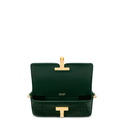 SHINY STAMPED CROCODILE LEATHER WALLIS MINI BAG image number 3