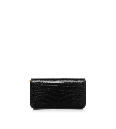 SHINY STAMPED CROCODILE LEATHER WALLIS MINI BAG image number 2