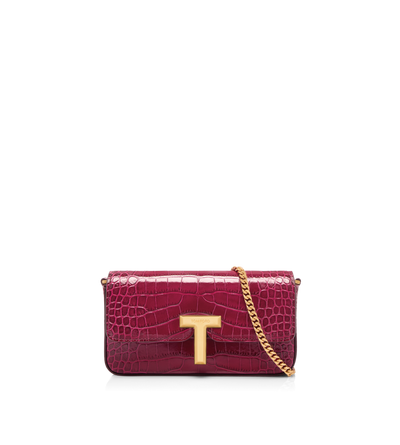 SHINY STAMPED CROCODILE LEATHER WALLIS MINI BAG image number 0