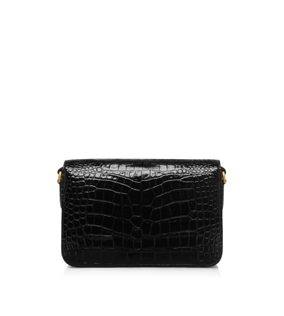 SHINY STAMPED CROCODILE LEATHER MEDIUM SHOULDER BAG image number 2