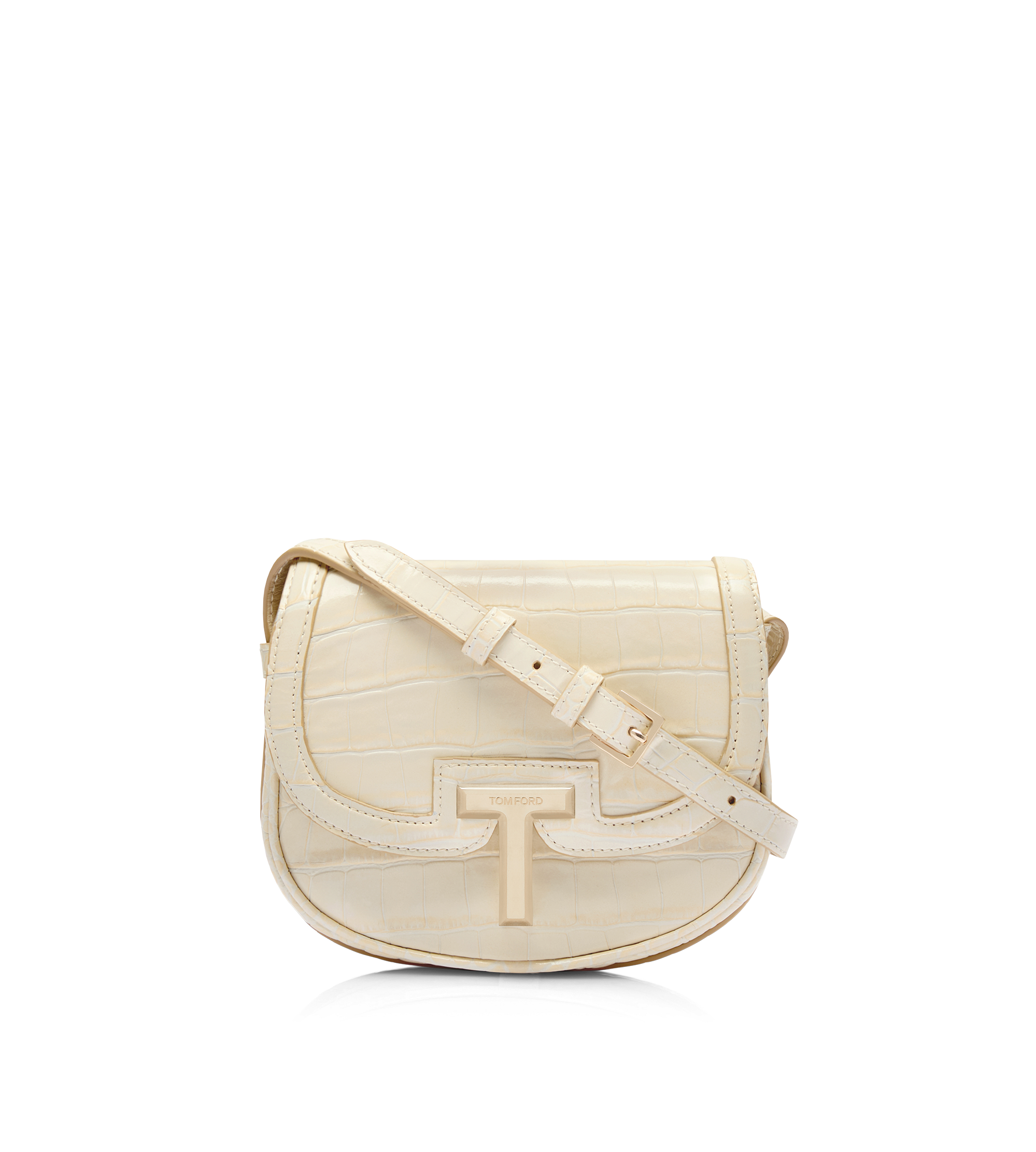 SHINY STAMPED CROCODILE LEATHER WALLIS MINI BAG
