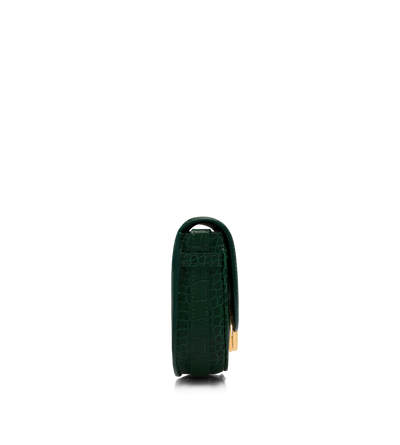 SHINY STAMPED CROCODILE LEATHER WALLIS MINI BAG image number 1