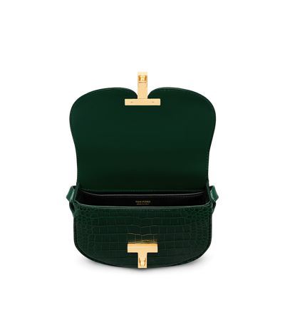 SHINY STAMPED CROCODILE LEATHER WALLIS MINI BAG image number 3