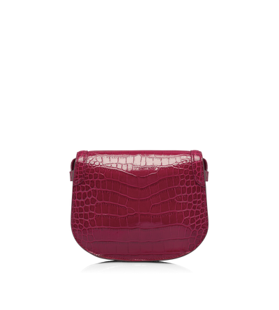 SHINY STAMPED CROCODILE LEATHER WALLIS MINI BAG image number 2