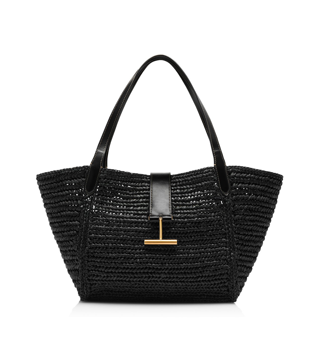 RAFFIA AND LEATHER TARA MEDIUM TOTE image number 0