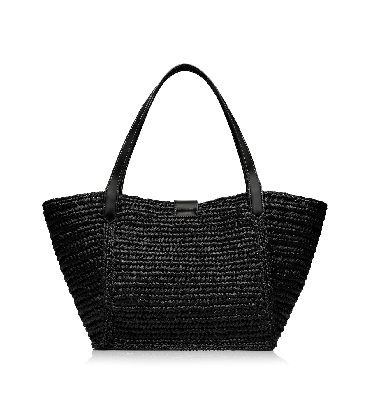 RAFFIA AND LEATHER TARA MEDIUM TOTE image number 2