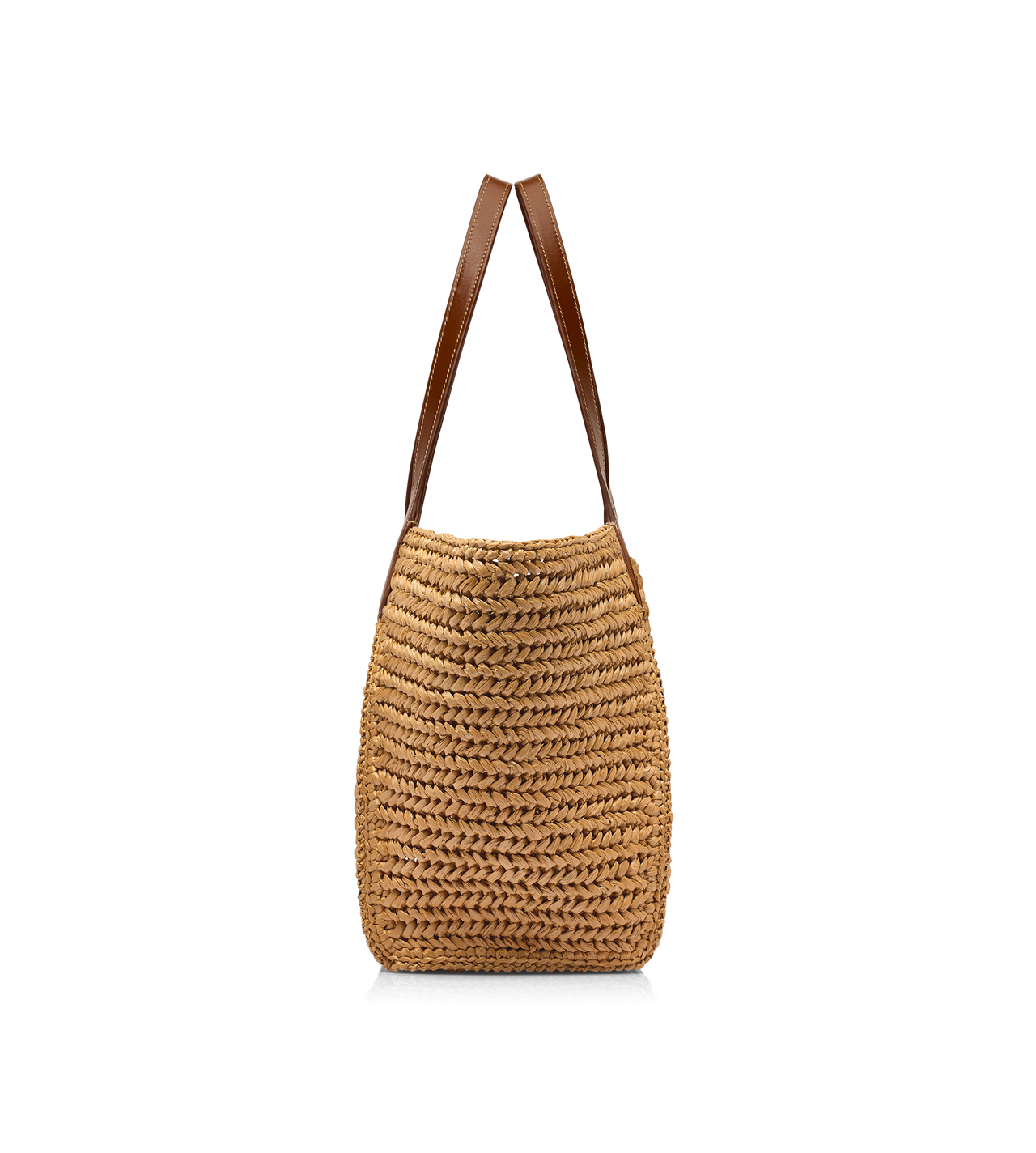 RAFFIA AND LEATHER TARA MEDIUM TOTE image number 1