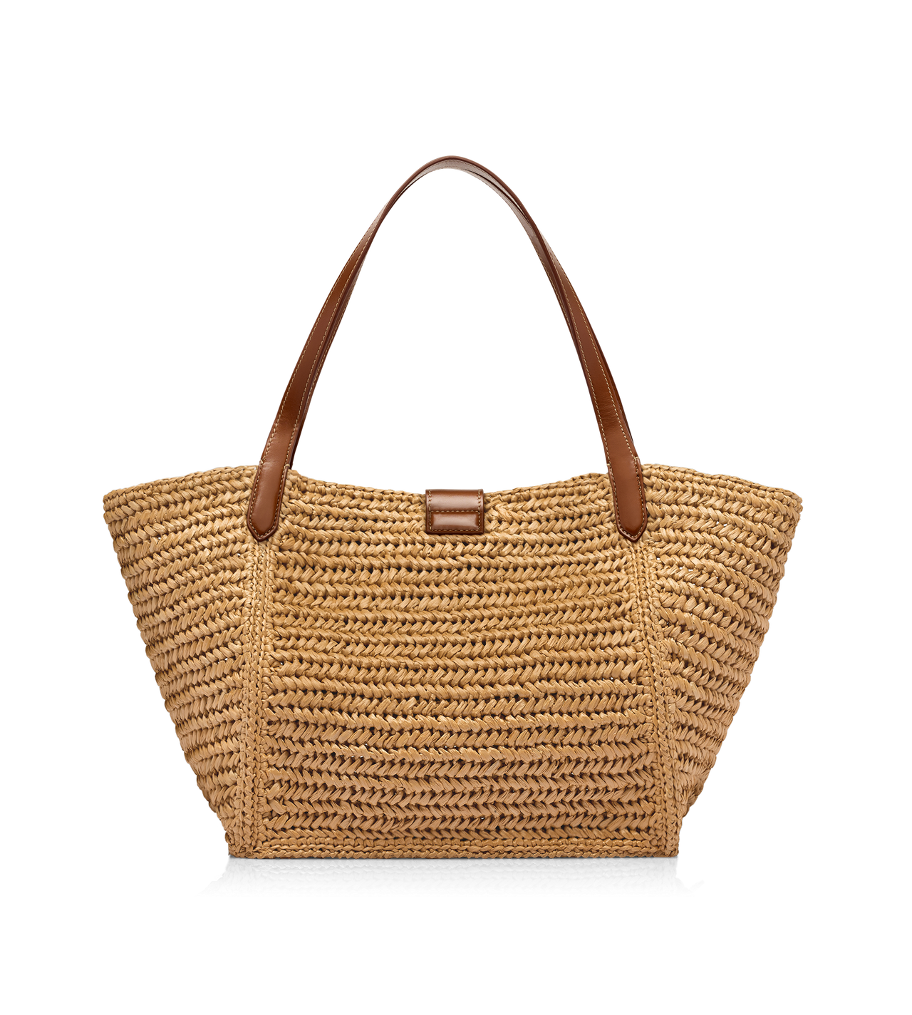 RAFFIA AND LEATHER TARA MEDIUM TOTE image number 2