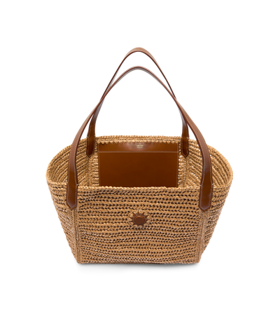 RAFFIA AND LEATHER TARA MEDIUM TOTE image number 3