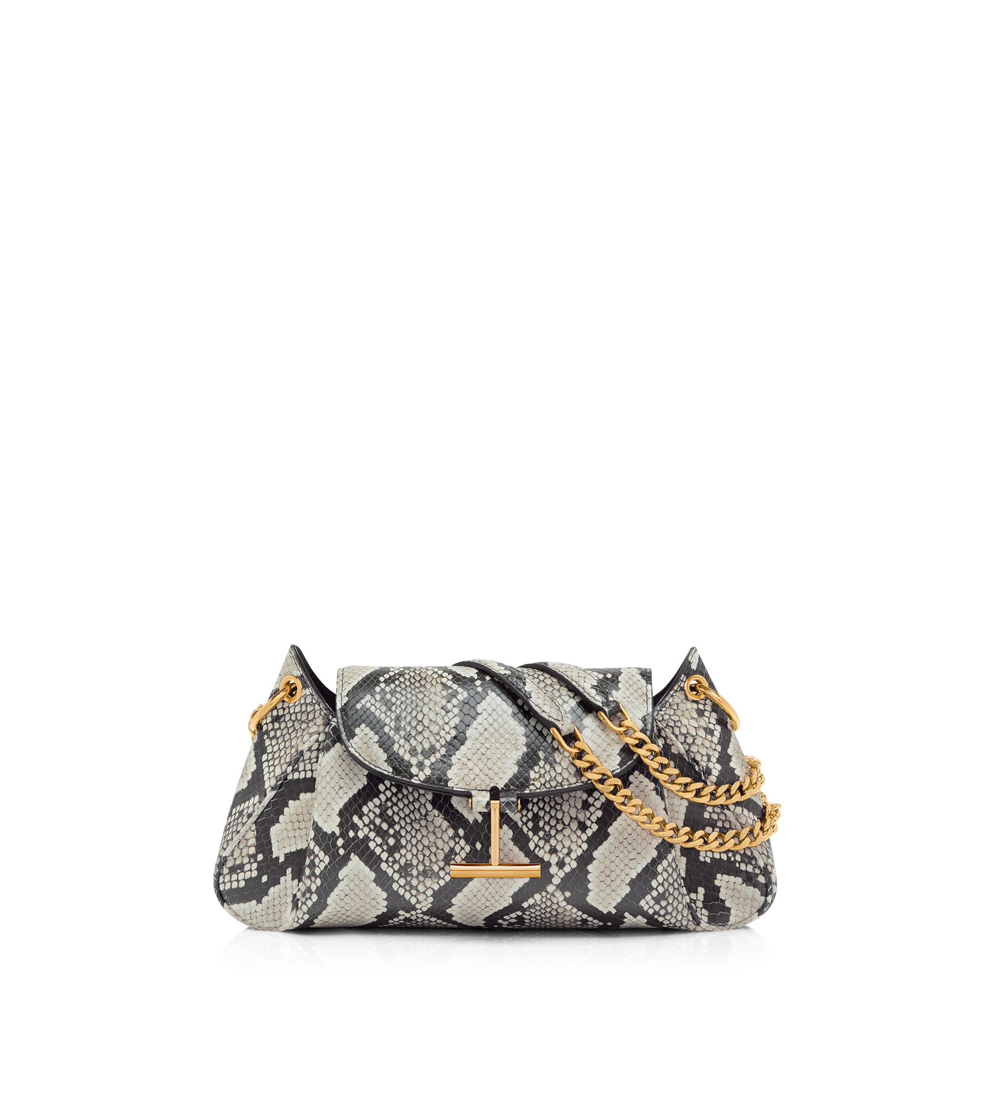 PRINTED PYTHON TARA CHAIN SHOULDER BAG