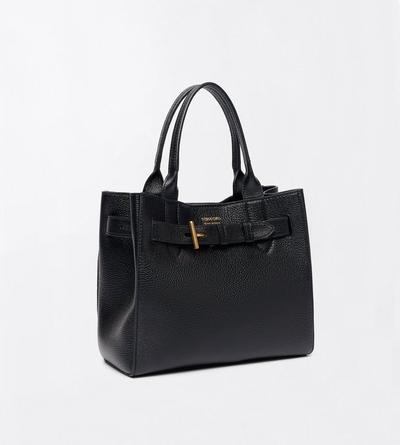 TOM FORD LEATHER BLACK GRAIN LEATHER AUDREY SMALL TOTE