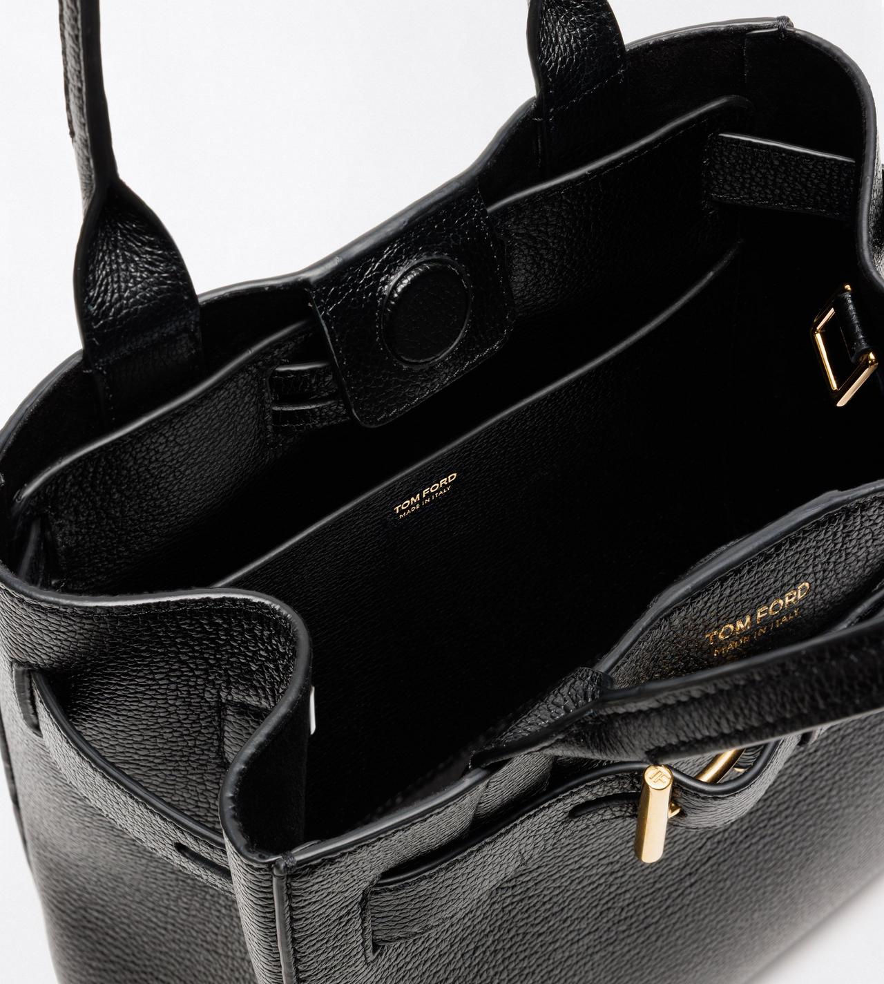 TOM FORD LEATHER BLACK GRAIN LEATHER AUDREY SMALL TOTE