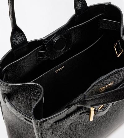 TOM FORD LEATHER BLACK GRAIN LEATHER AUDREY SMALL TOTE