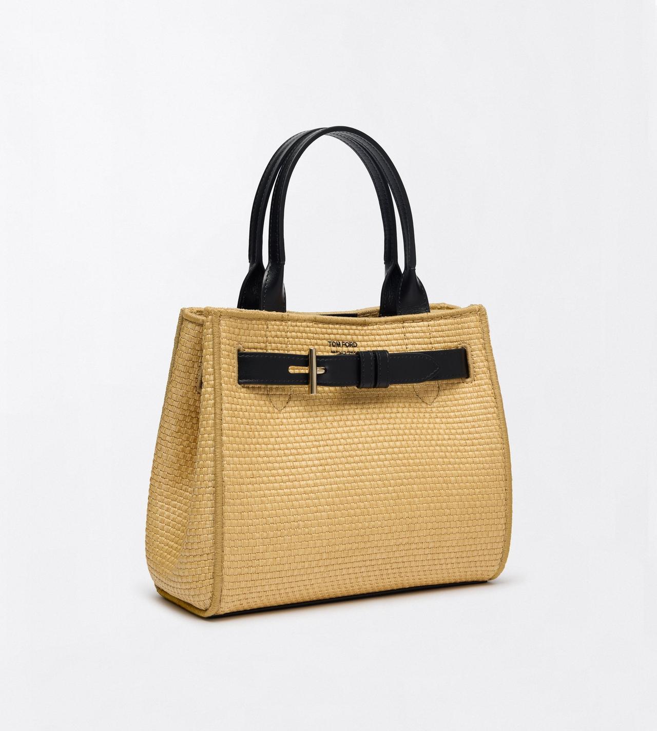 TOM FORD  NATURAL + BLACK LARGE LEATHER GOODS TOTE