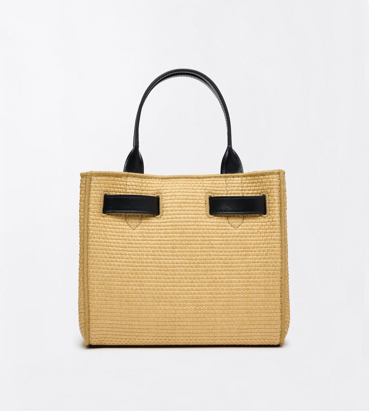 TOM FORD  NATURAL + BLACK LARGE LEATHER GOODS TOTE
