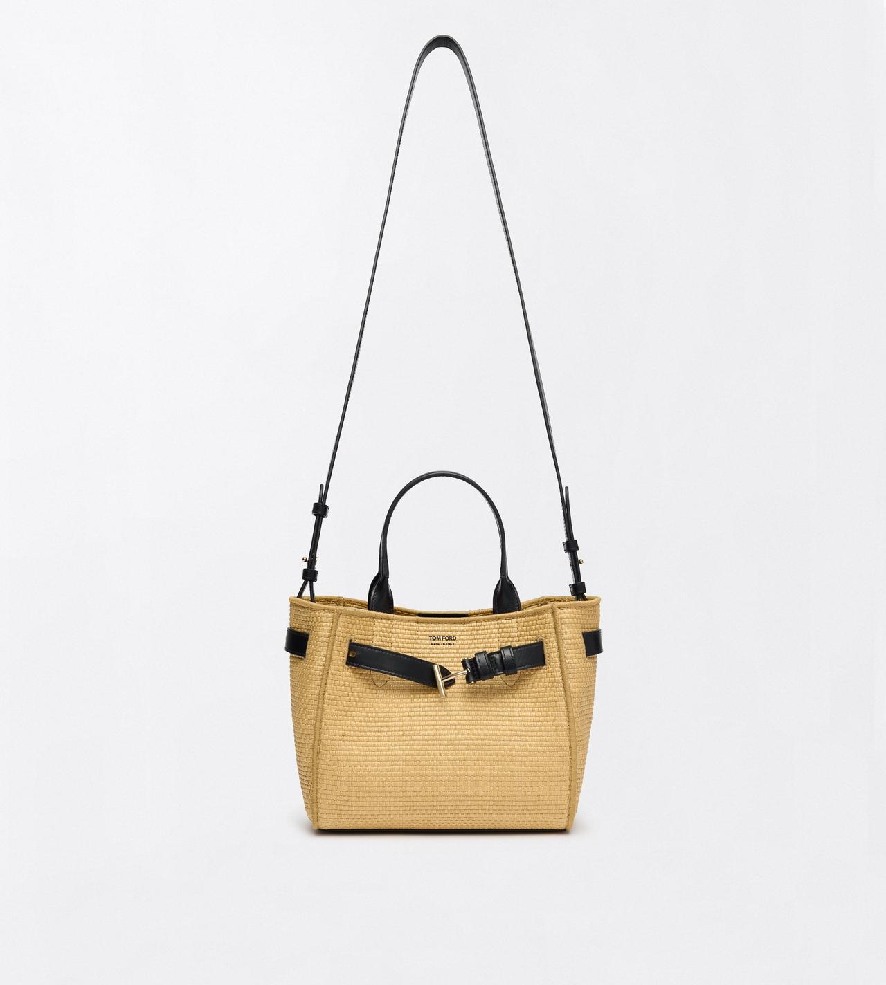 TOM FORD  NATURAL + BLACK LARGE LEATHER GOODS TOTE