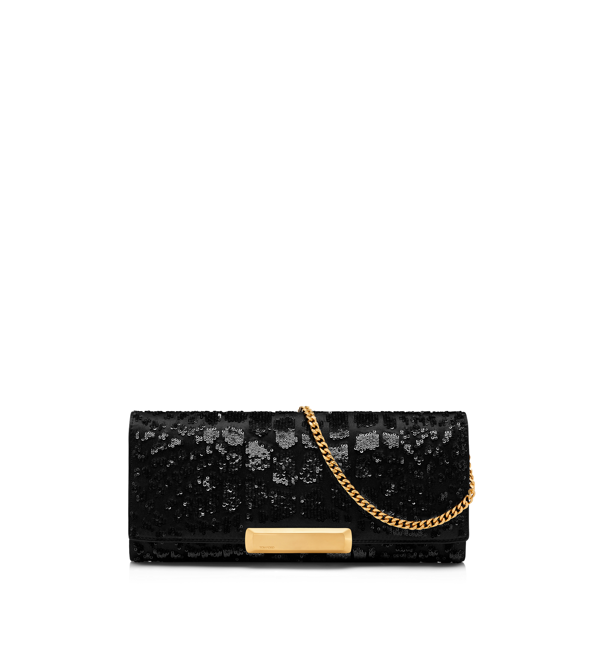 CROC-EFFECT SEQUIN EMBROIDERY BAR CLUTCH