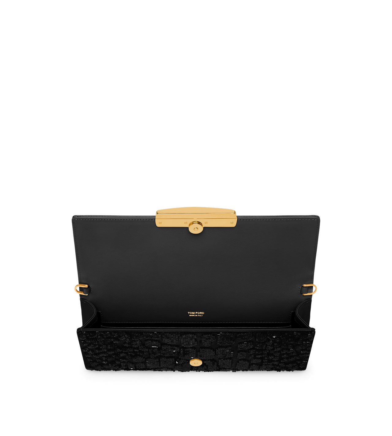 CROC-EFFECT SEQUIN EMBROIDERY BAR CLUTCH image number 3