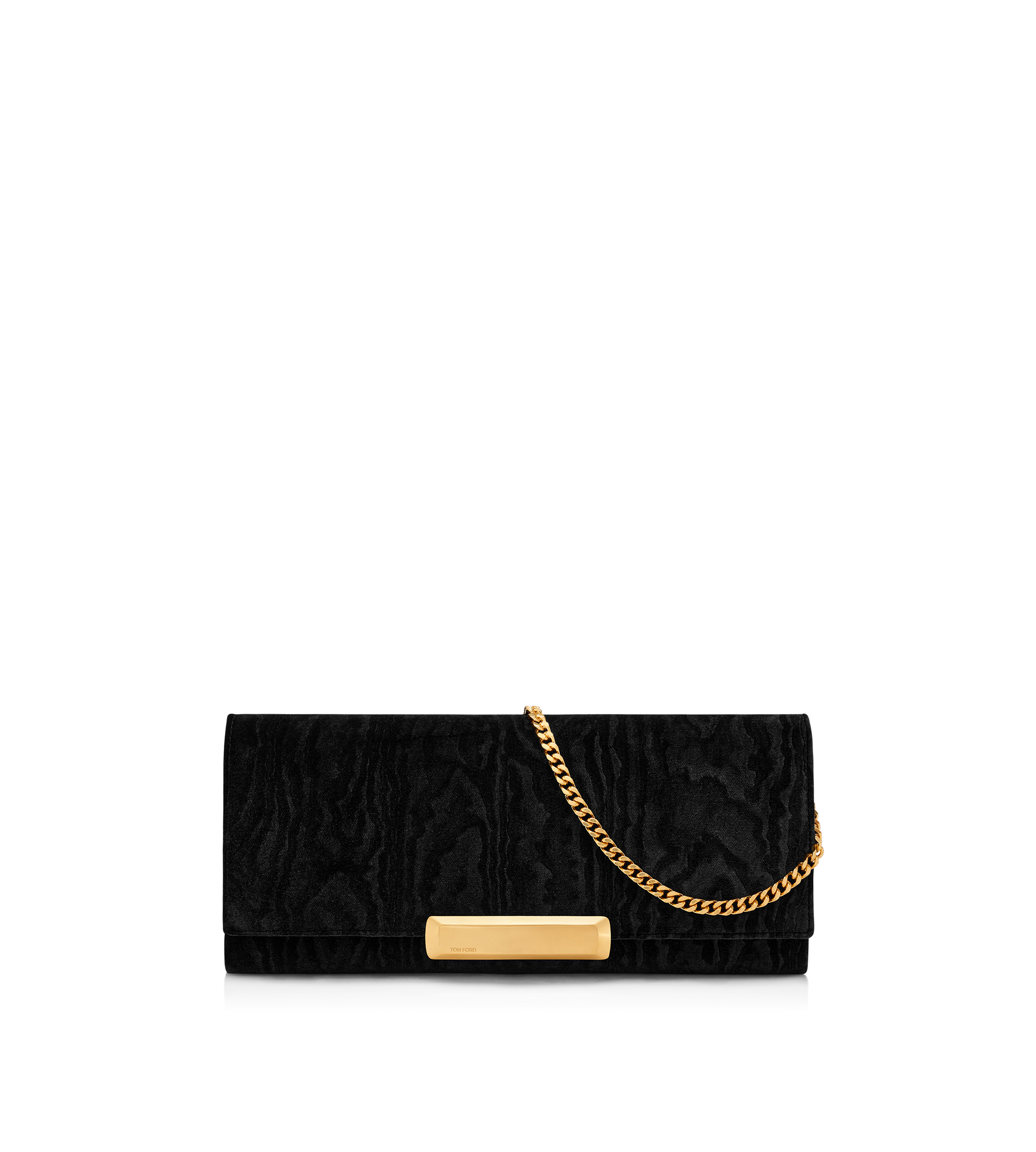 MOIRE VELVET BAR CLUTCH