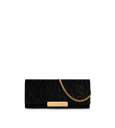 MOIRE VELVET BAR CLUTCH image number 0