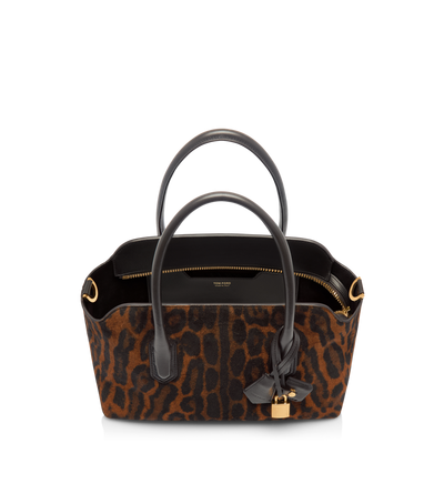 OCELOT-PRINT SUEDE ALEXANDER MEDIUM TOP HANDLE image number 3