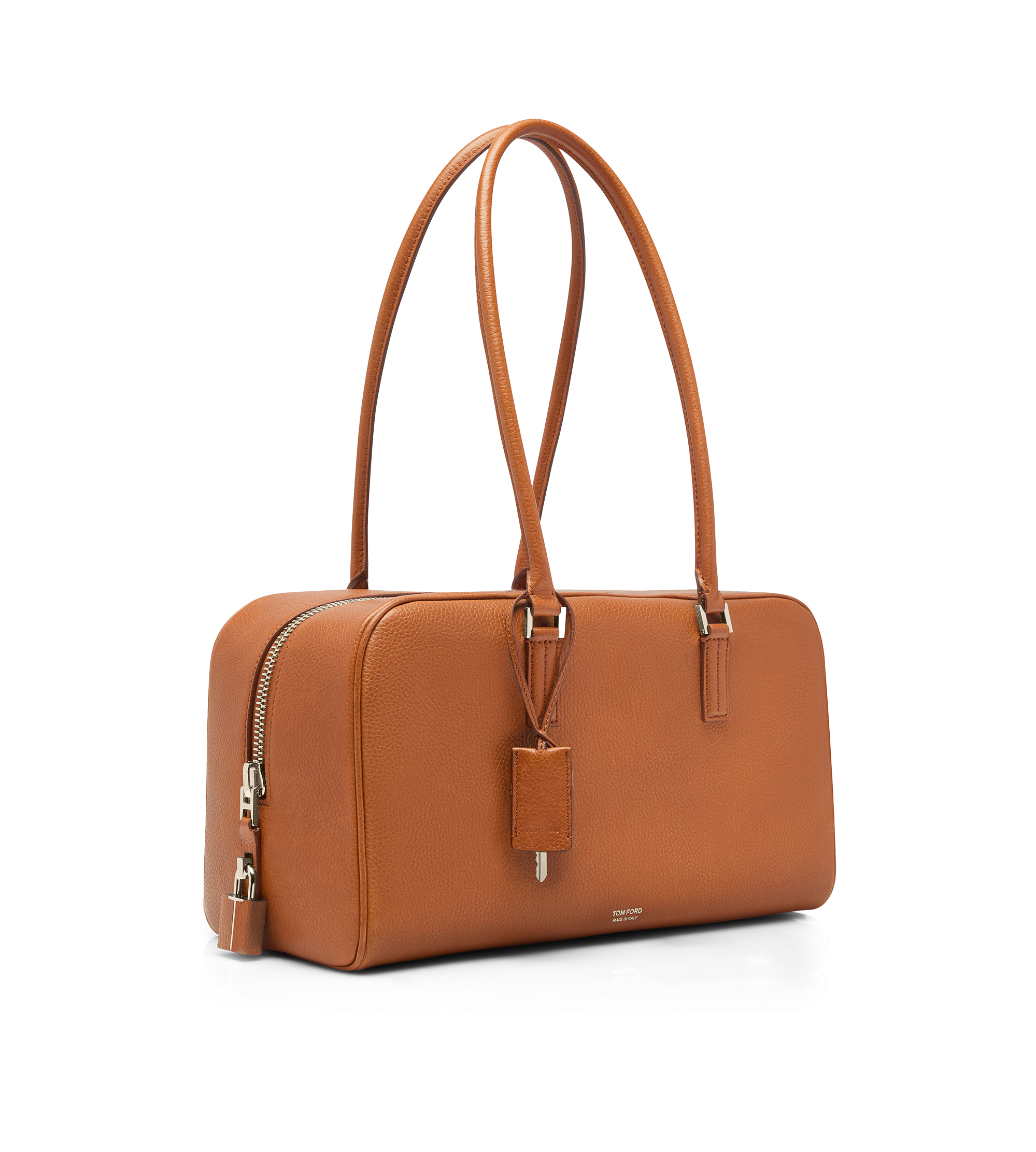 SOFT GRAIN LEATHER ZIPPED SMALL STRYKE SHOULDER BAG