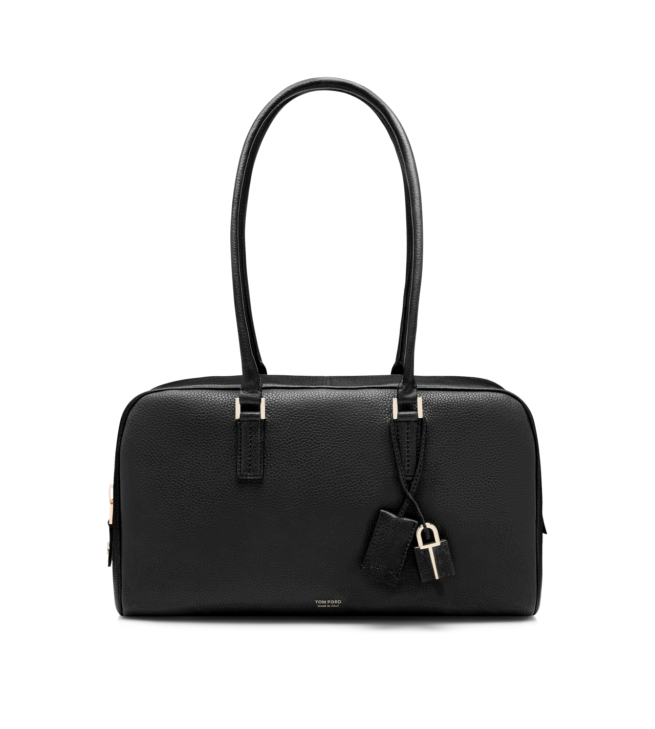 TOM FORD LEATHER BLACK BOLSO AL HOMBRO PEQUE&Ntilde;O STRYKE DE PIEL DE PLENA FLOR SUAVE CON CREMALLERA