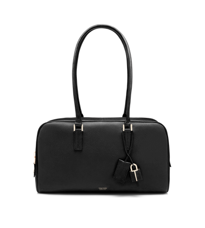 TOM FORD LEATHER BLACK BOLSO AL HOMBRO PEQUE&Ntilde;O STRYKE DE PIEL DE PLENA FLOR SUAVE CON CREMALLERA