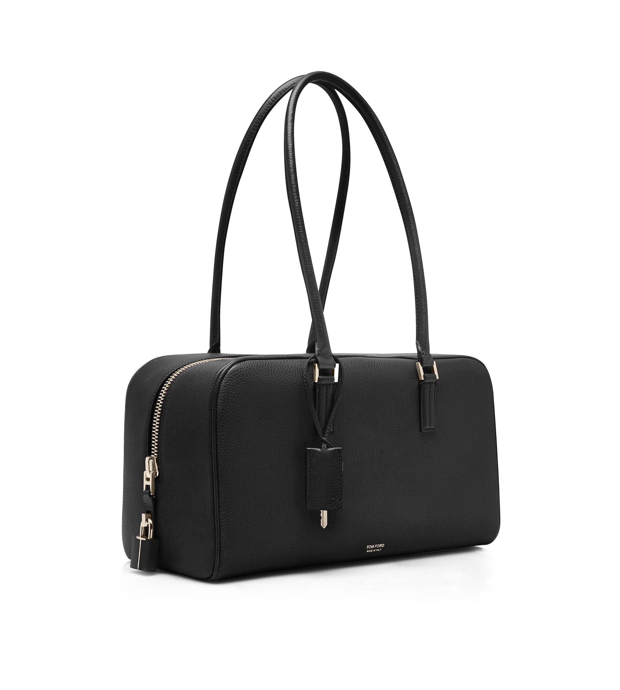 SOFT GRAIN LEATHER ZIPPED SMALL STRYKE SHOULDER BAG