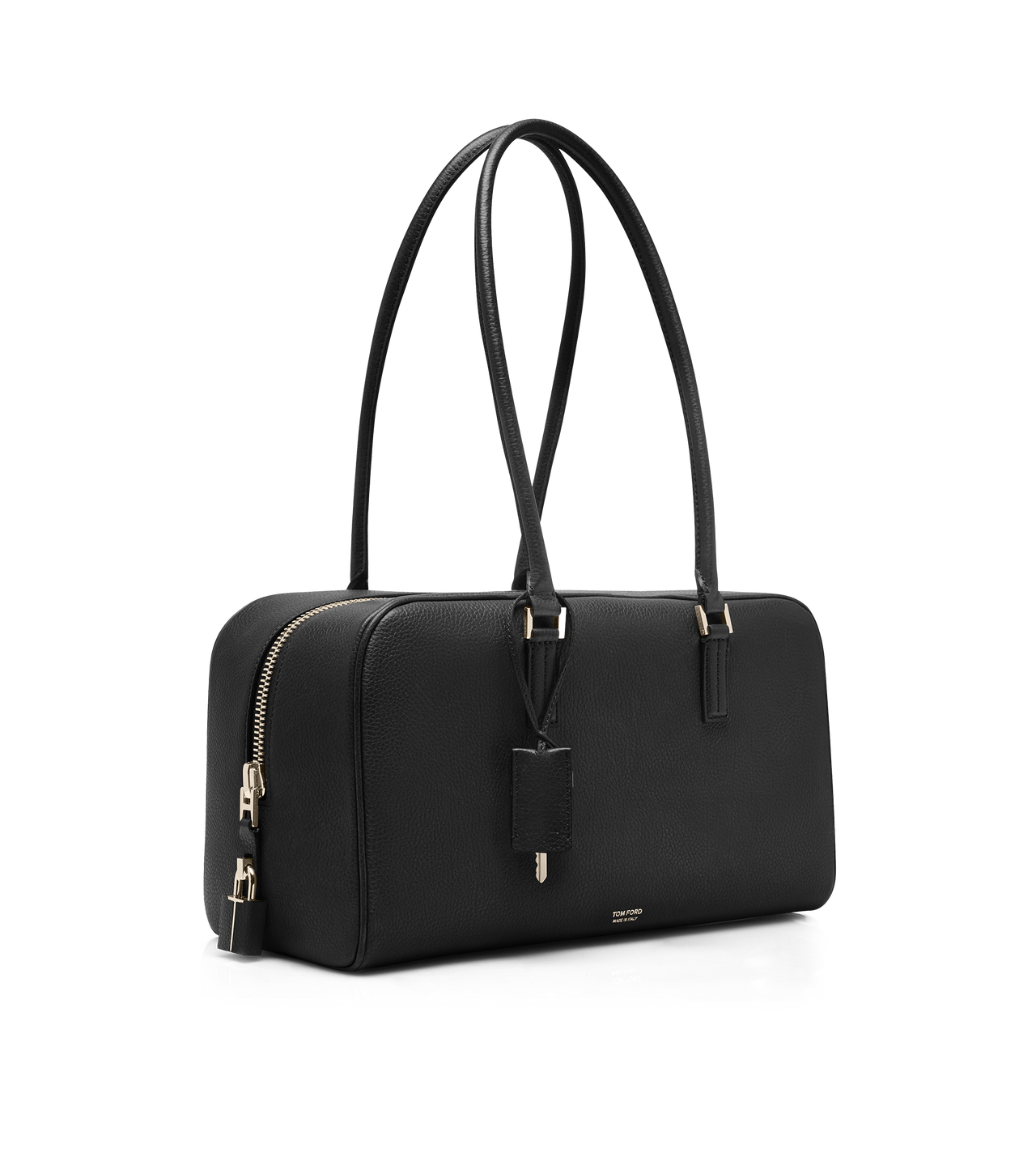 TOM FORD LEATHER BLACK BOLSO AL HOMBRO PEQUE&Ntilde;O STRYKE DE PIEL DE PLENA FLOR SUAVE CON CREMALLERA