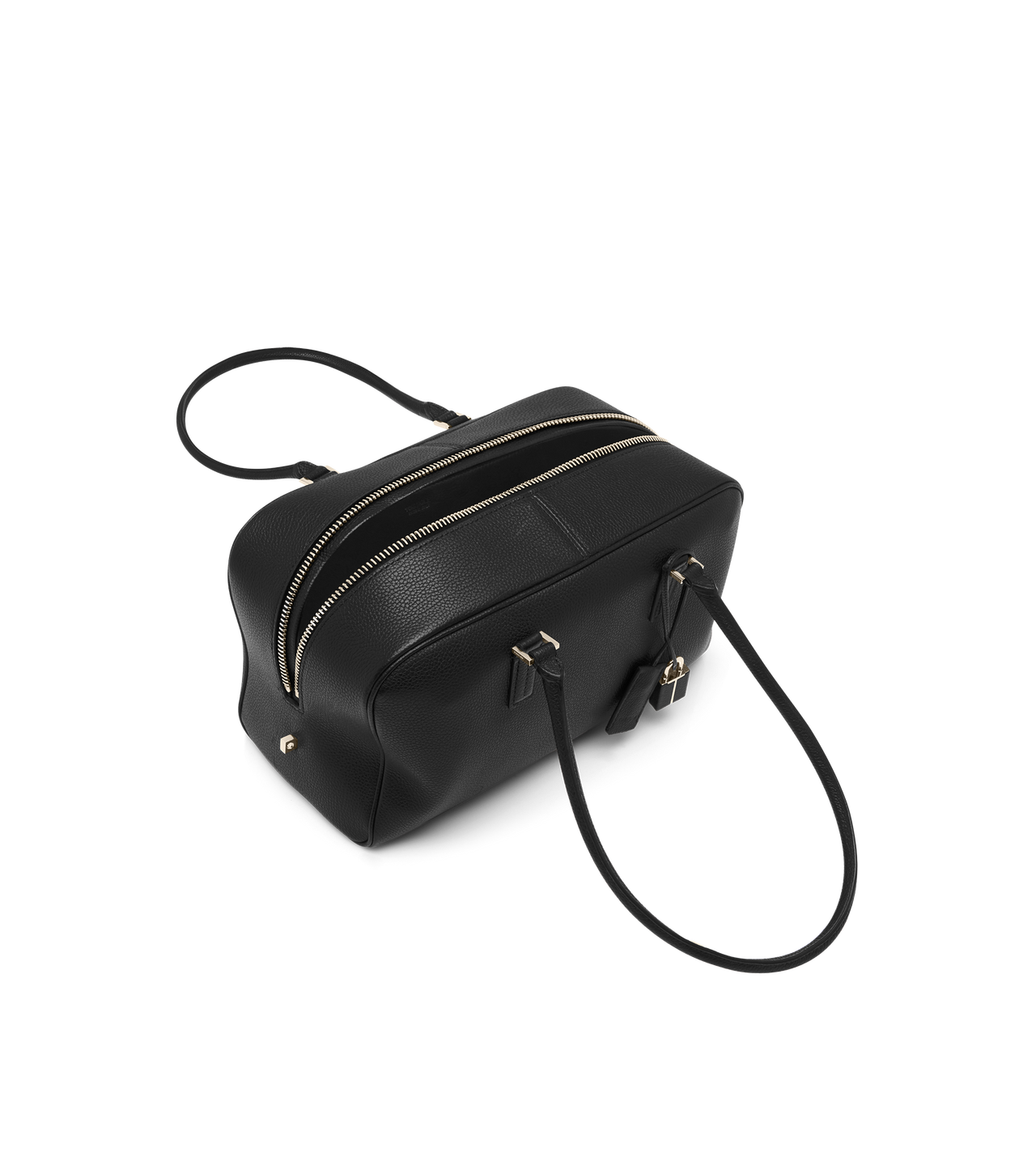 TOM FORD LEATHER BLACK BOLSO AL HOMBRO PEQUE&Ntilde;O STRYKE DE PIEL DE PLENA FLOR SUAVE CON CREMALLERA