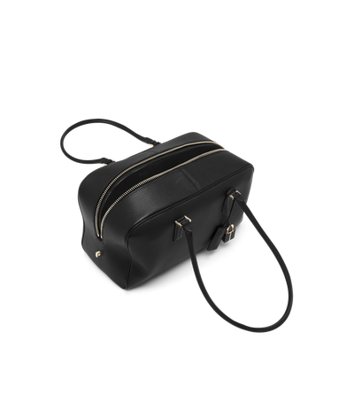 TOM FORD LEATHER BLACK BOLSO AL HOMBRO PEQUE&Ntilde;O STRYKE DE PIEL DE PLENA FLOR SUAVE CON CREMALLERA