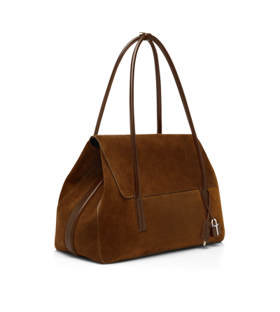 SUEDE LEATHER ECLIPSE LARGE SHOULDER BAG image number 1