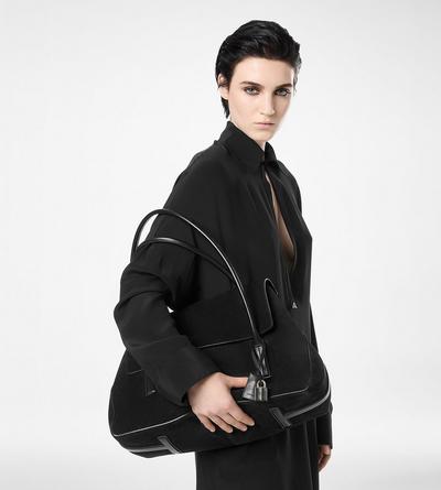 SUEDE LEATHER ECLIPSE LARGE SHOULDER BAG image number 4