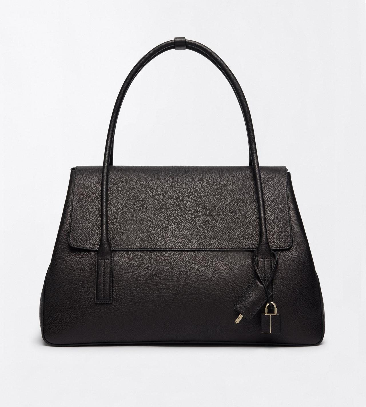 TOM FORD LEATHER BLACK GRAIN LEATHER ECLIPSE LARGE SHOULDER BAG