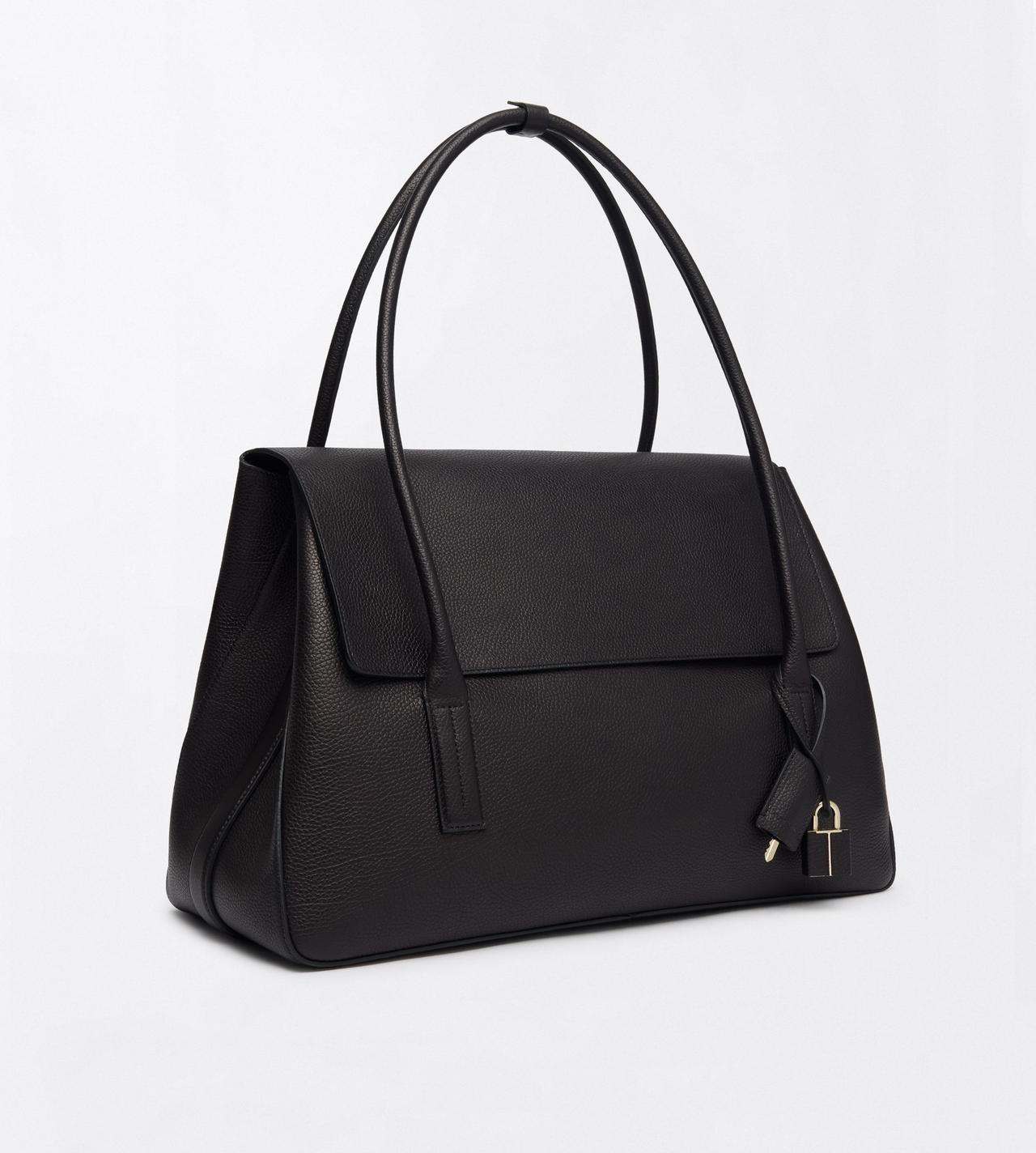 TOM FORD LEATHER BLACK GRAIN LEATHER ECLIPSE LARGE SHOULDER BAG