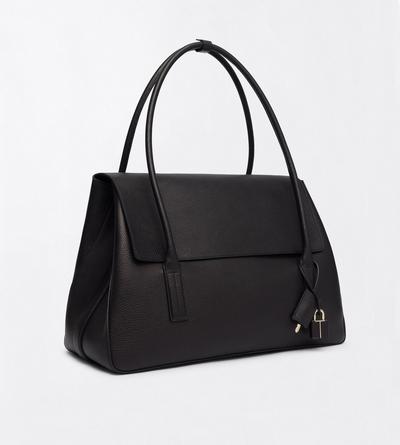 TOM FORD LEATHER BLACK GRAIN LEATHER ECLIPSE LARGE SHOULDER BAG