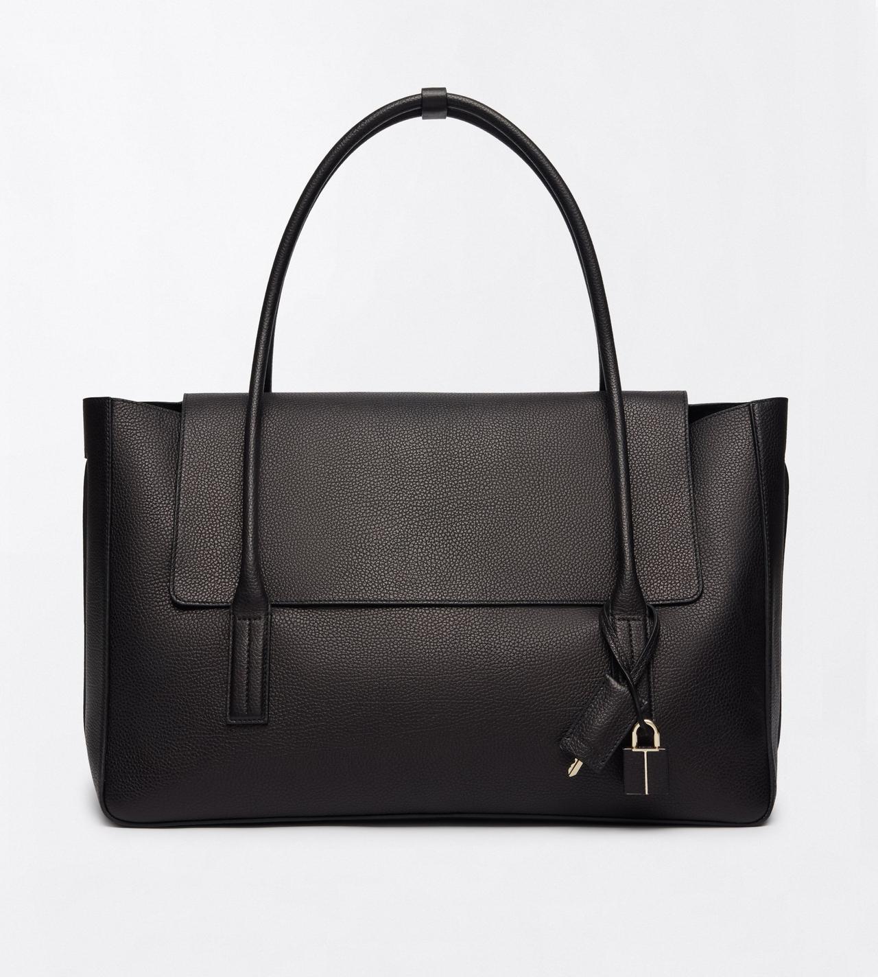 TOM FORD LEATHER BLACK GRAIN LEATHER ECLIPSE LARGE SHOULDER BAG