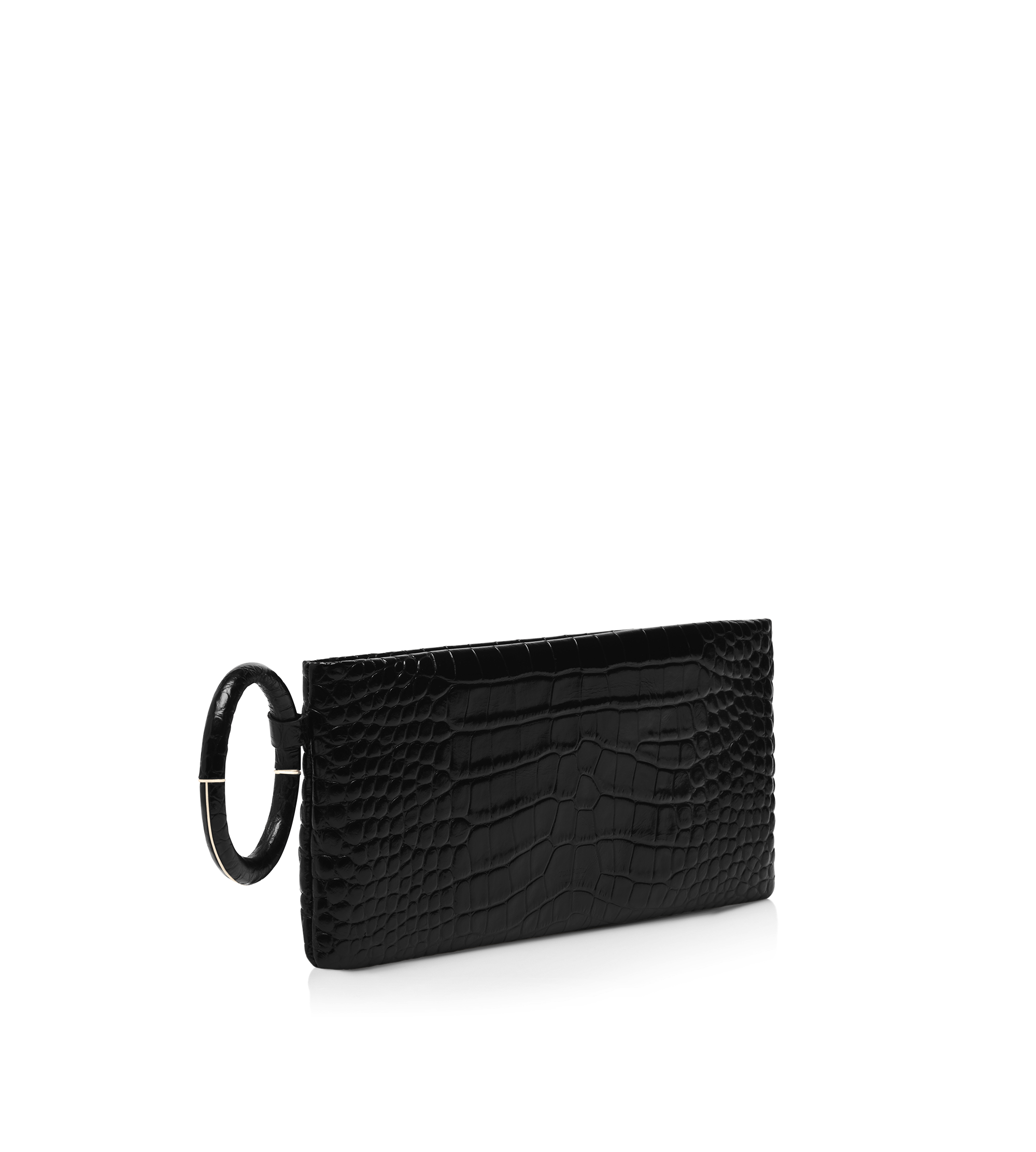 SOFT PRINTED CROCODILE LEATHER AURA CLUTCH