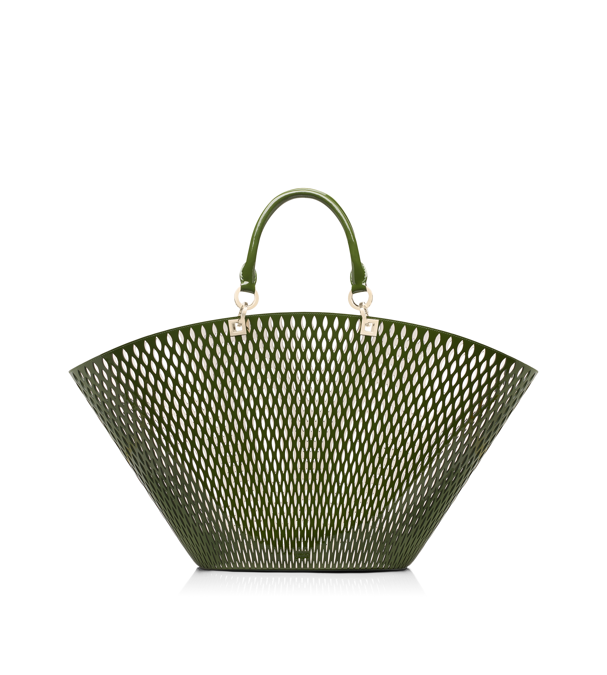 GRAND PANIER EN CUIR VERNI &Agrave; D&Eacute;COUPES