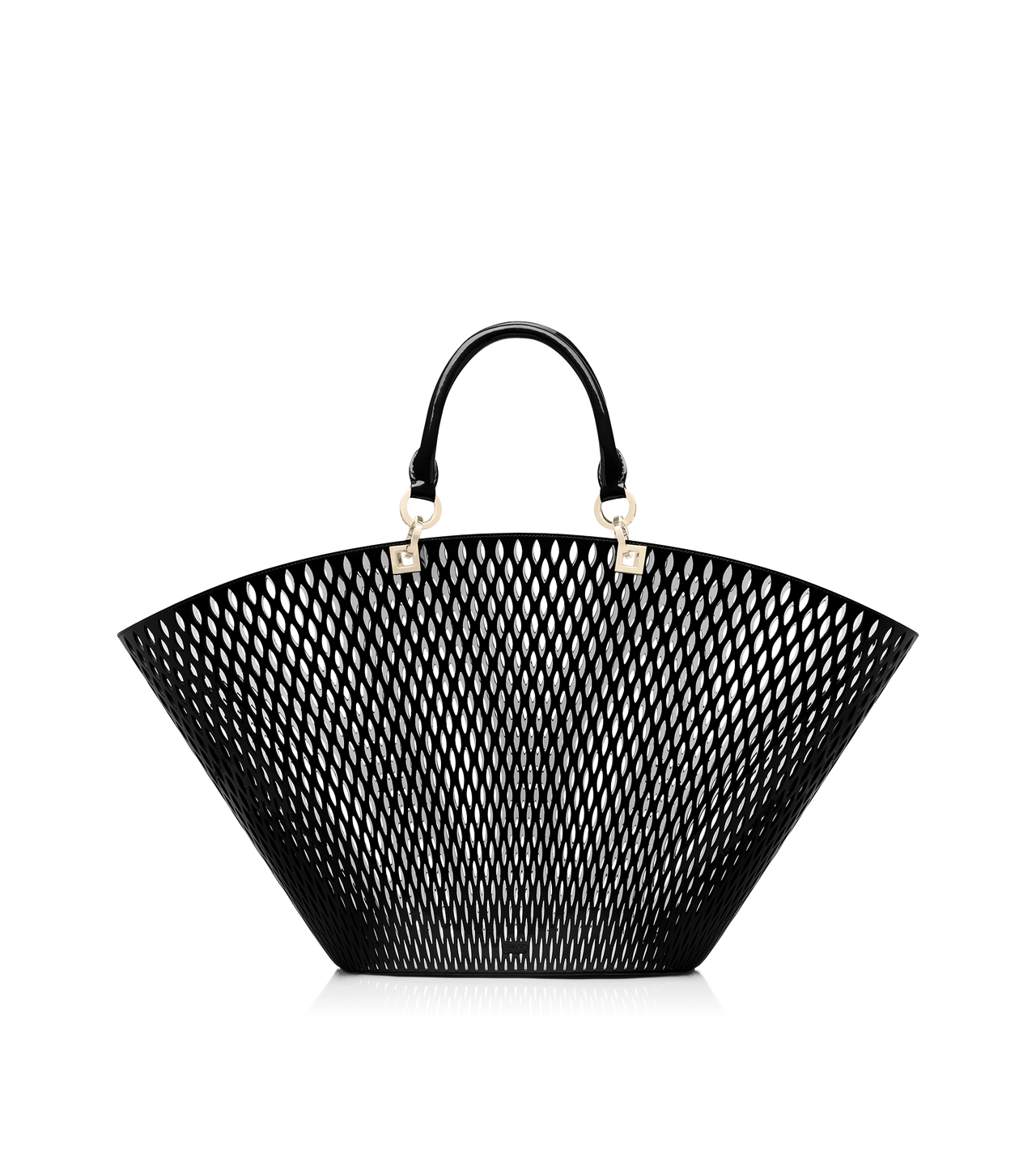 CUT OUT PATENT LEATHER LARGE PANIER image number 0