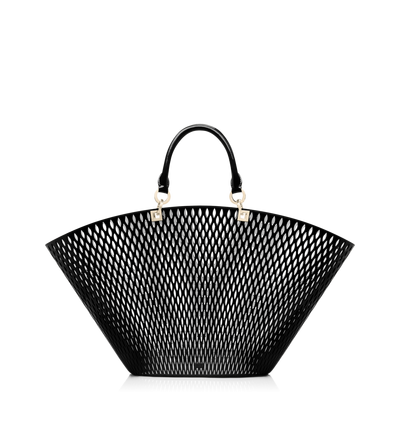 CUT OUT PATENT LEATHER LARGE PANIER image number 0